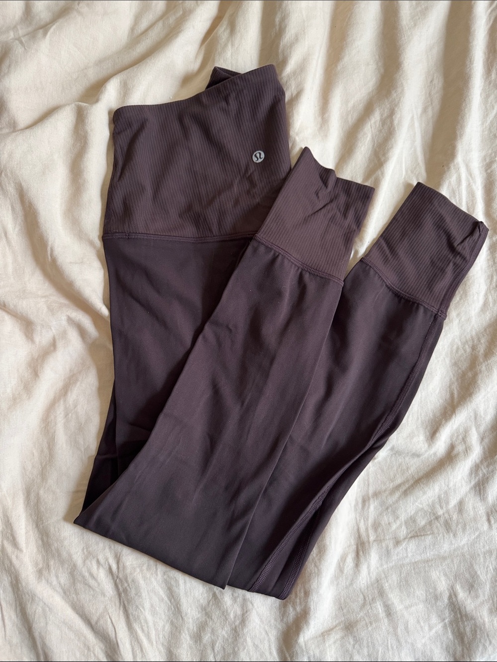 lululemon athletica High-Rise Ribbed Waist Leggings - Deep Brown